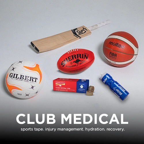 Cricket bat, sports balls, and medical supplies