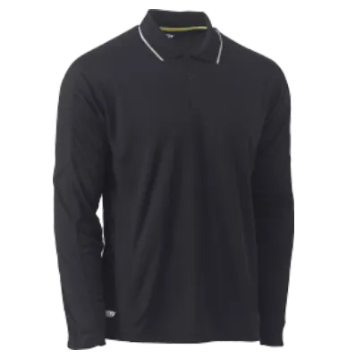 Black long sleeve polo shirt