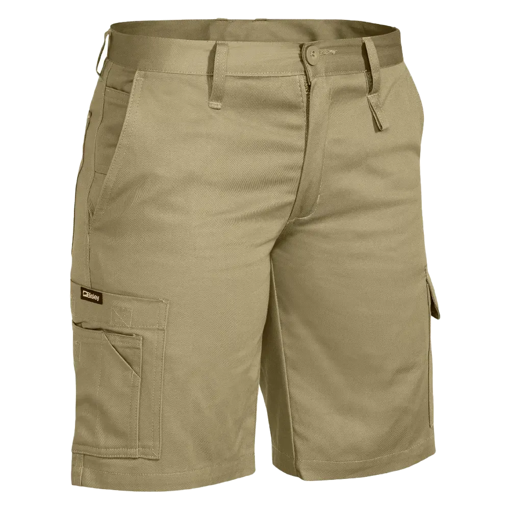 Beige cargo work shorts