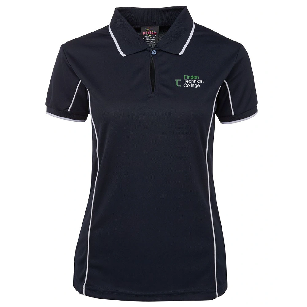 FTC navy ladies polo: front view