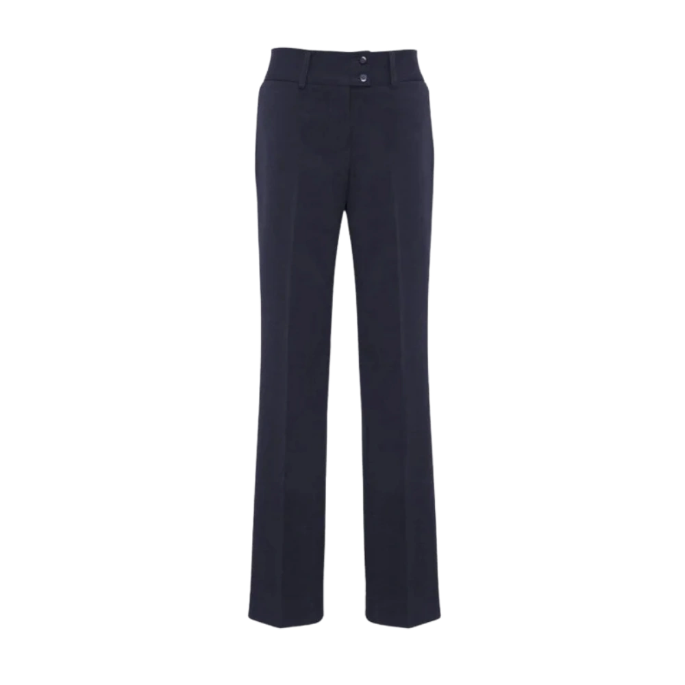Navy ladies straight-leg pant: front view