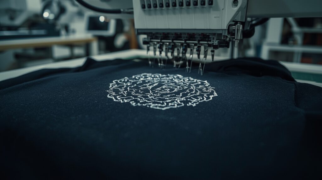 Embroidery machine stitching design